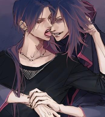lily (artist), uchiha itachi, uchiha madara, naruto (series), naruto shippuuden, lowres, 2boys, akatsuki (naruto), incest, male focus, multiple boys, tongue, yaoi