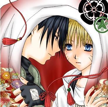 uchiha sasuke, uzumaki naruto, naruto (classic), naruto (series), artist request, lowres, 2boys, blue eyes, male focus, multiple boys, under covers, yaoi
