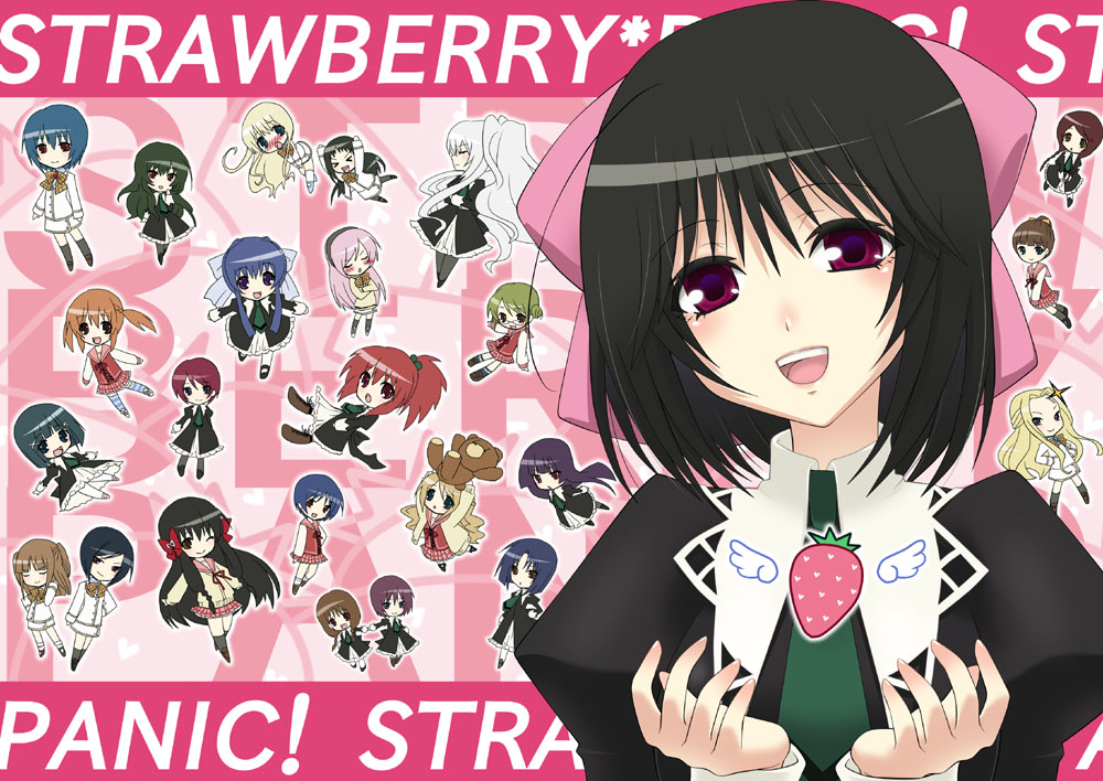 yuu (derodero), strawberry panic!, character request, 00s, 6+girls, chibi, multiple girls, pantyhose, thighhighs