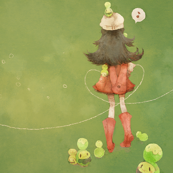 pechika, budew, dawn (pokemon), nintendo, pokemon, bad id, bad pixiv id, 1girl, alternate costume, beanie, blue hair, boots, gen 4 pokemon, hat, long hair, on head, pink boots, pokemon (creature), pokemon on head, skirt, thighhighs