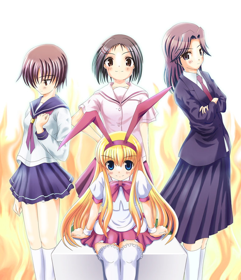kamo (gafas), amae koromo, ikeda kana, miyanaga saki, saki-saki, saki (manga), 00s, animal ears, school uniform