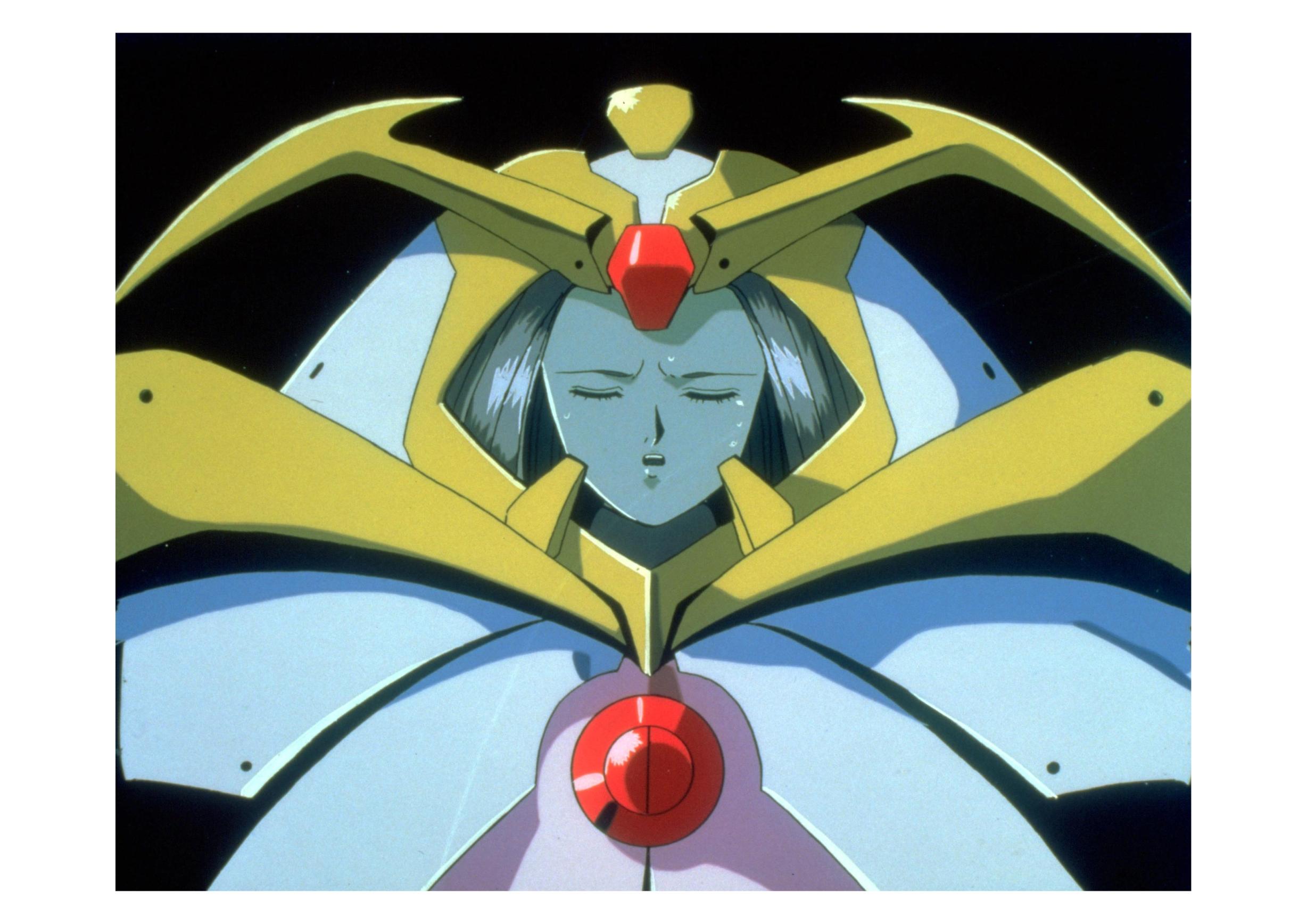 mhiku, detonator orgun, highres, official art, 1990s (style), 1girl, female focus, retro artstyle, solo