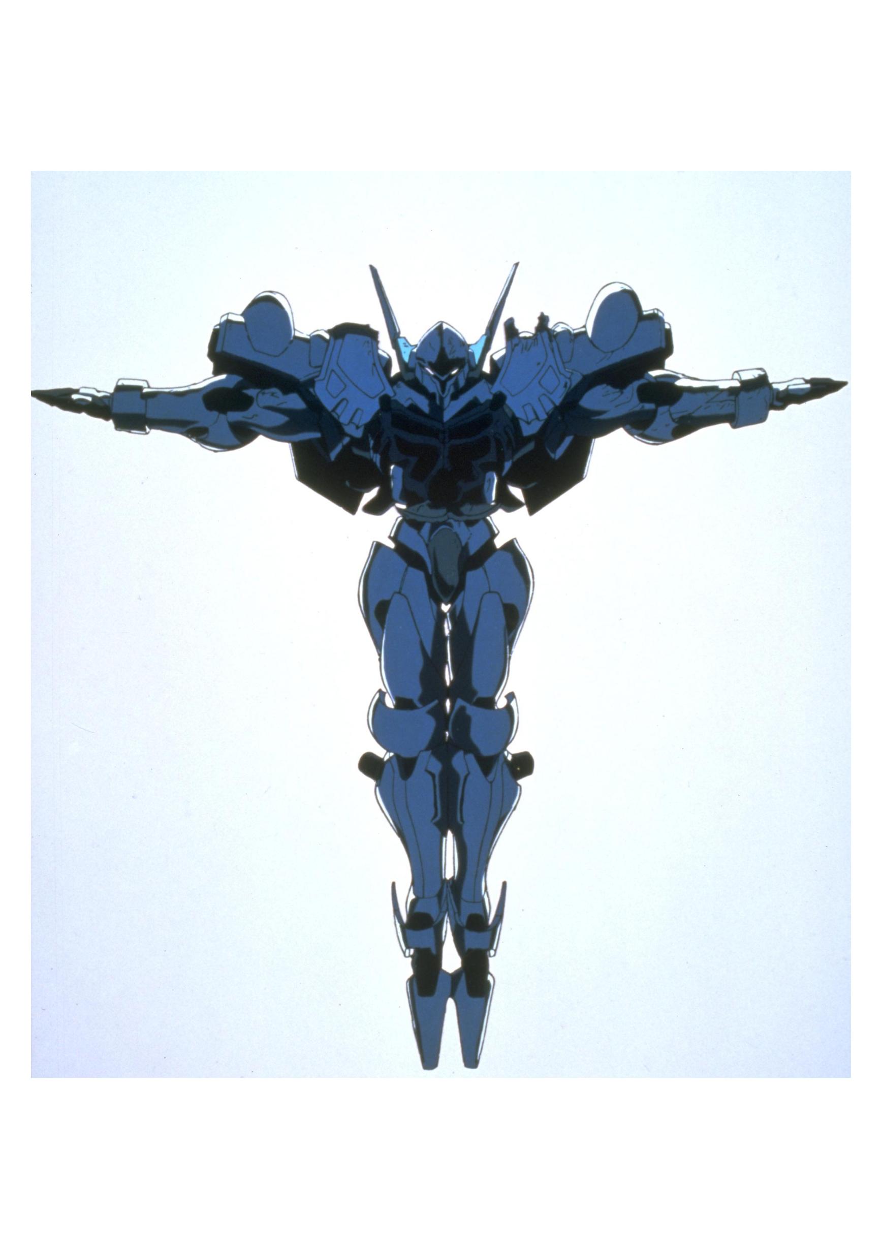 orgun, detonator orgun, absurdres, highres, official art, 1990s (style), mecha, no humans, retro artstyle, robot, solo