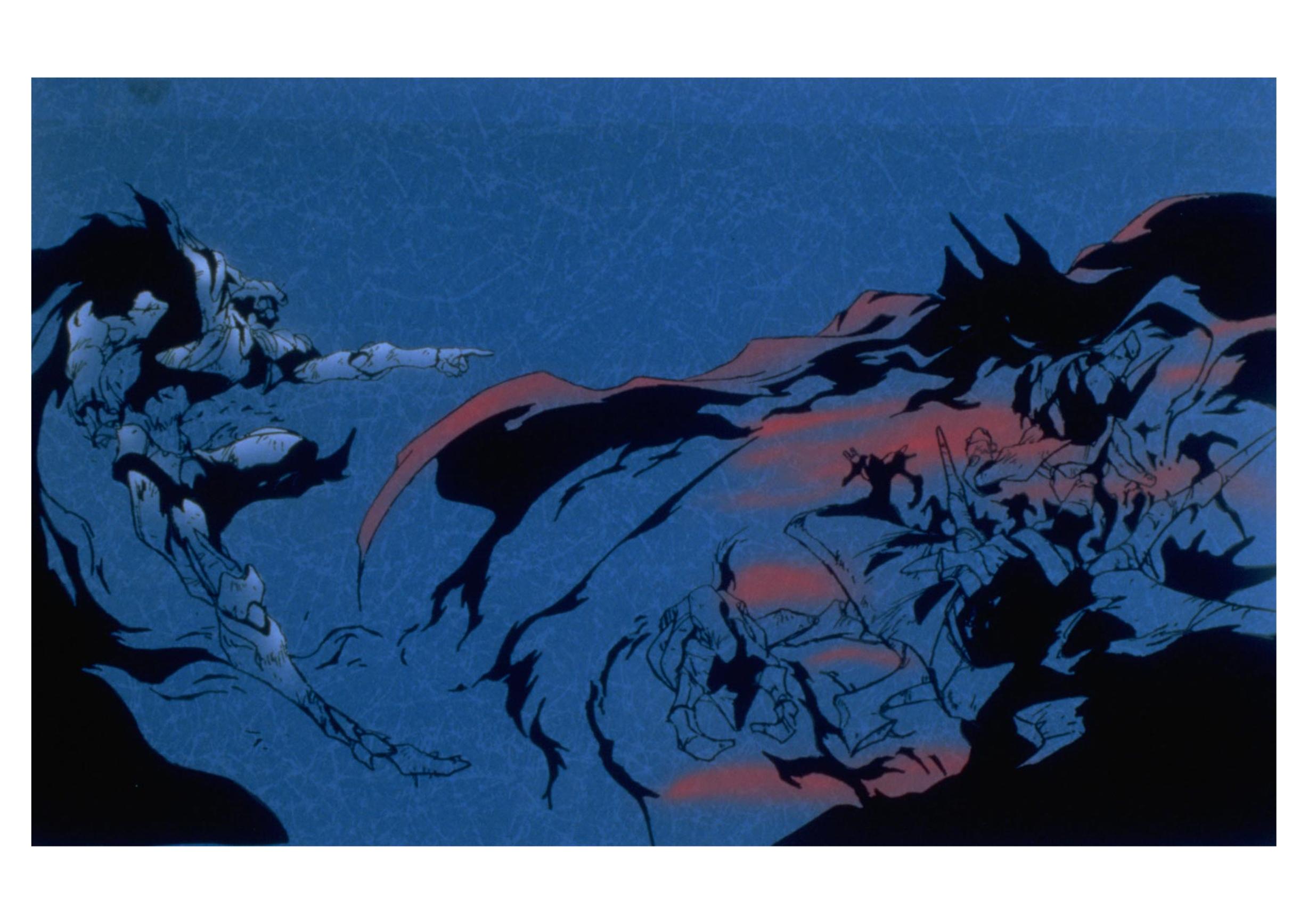 orgun, detonator orgun, highres, official art, tagme, 1990s (style), mecha, no humans, retro artstyle, robot