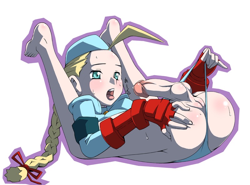 cammy white, capcom, street fighter, head, artist request, 1futa, blonde hair, blue eyes, blush, full-package futanari, futanari, futanari masturbation, legs, loli, masturbation, penis, pussy, solo, testicles
