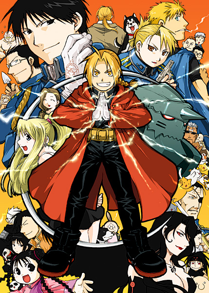 kirou ran, alex louis armstrong, alphonse elric, black hayate, den (fma), edward elric, envy (fma), fu (fma), gluttony (fma), greed (fma), heymans breda, jean havoc, kain fuery, lan fan, lieutenant yoki, ling yao, lust (fma), maes hughes, may chang, minoa, pinako, pinako rockbell, pride (fma), riza hawkeye, roy mustang, scar (fma), trisha elric, van hohenheim, vato falman, winry rockbell, xiao-mei, fullmetal alchemist, homunculus, spoilers, 00s, 6+boys, 6+girls, animal, boots, cat, dog, everyone, folded ponytail, gloves, multiple boys, multiple girls, panda