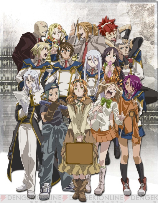 dalshena che matelna, dinn dee, felli loss, gorneo luckens, harley sutton, karian loss, layfon alseif, leerin marfes, meishen trinden, mifi lotten, naruki gerni, nina antalk, shante leite, sharnid elipton, koukaku no regios, 6+boys, 6+girls, anger vein, blonde hair, blue eyes, everyone, green eyes, multiple boys, multiple girls, purple eyes, purple hair, red hair, white hair