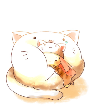 mamedenkyuu (kana), megurine luka, megurine luka (toeto), toeto (vocaloid), vocaloid, bad id, bad pixiv id, lowres, animal hat, cat, cat hat, cathead, chibi, hat, solo, tail
