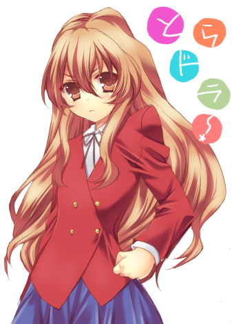 nanatomi yuki, aisaka taiga, toradora!, lowres, 00s, brown hair, school uniform, skirt, solo