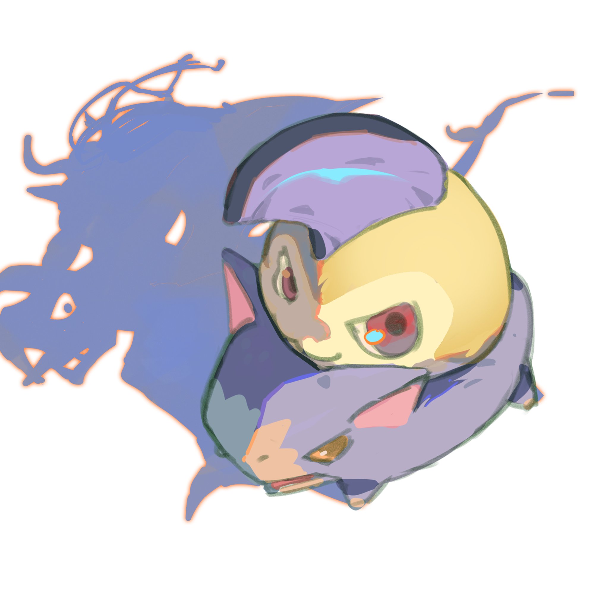 765 nanami, dorimon, skullbaluchimon, titamon, tunomon, digimon, digimon story: time stranger, highres, brown eyes, different shadow, digimon (creature), evolutionary line, looking at viewer, simple background, white background