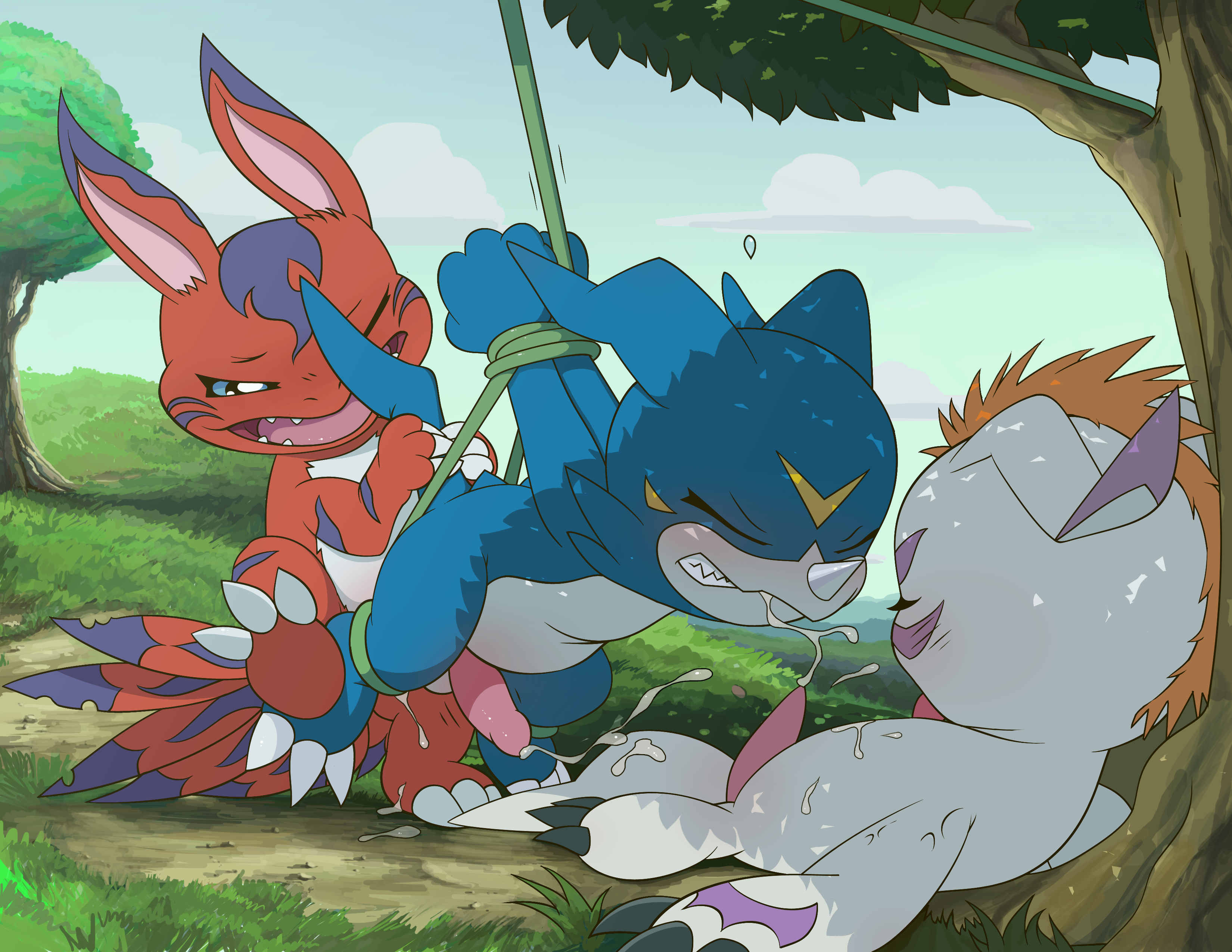 Rule34 – If it exists, there is porn of it / elecmon, gomamon, veemon / 206361