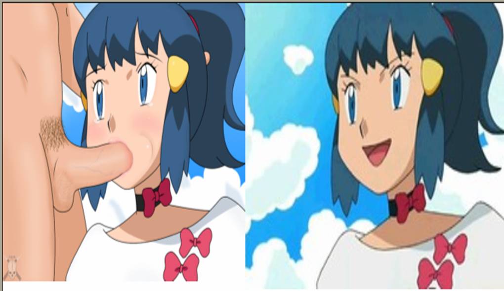 tkor, hikari (pokemon), pokemon, blue hair, fellatio, oral, penis, ribbon, short hair, tears, uncensored