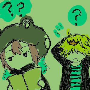 belphegor (reborn), fran (reborn), katekyo hitman reborn!, lowres, 00s, blonde hair, book, frog, varia