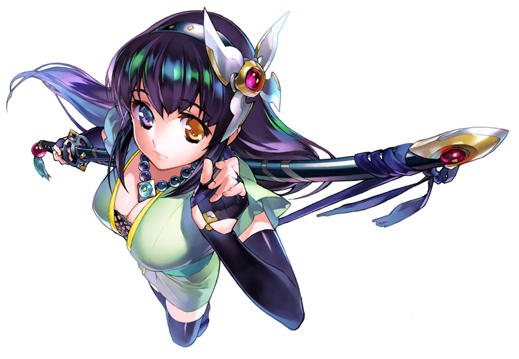 muroi maki, original, 1girl, female focus, heterochromia, ninja, solo, sword, weapon