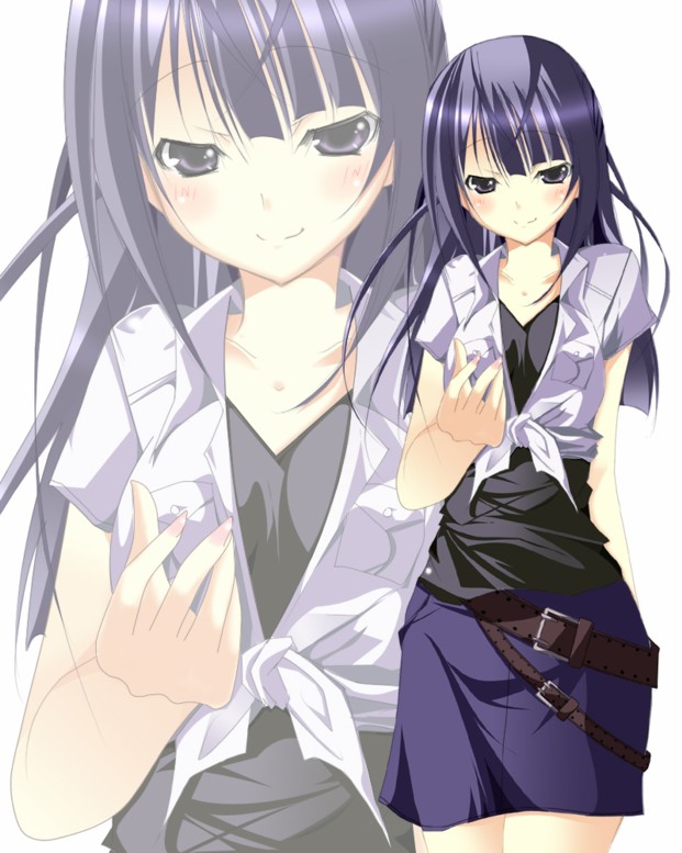 suzuna rin, tagme, 1girl, black hair, female focus, grey eyes, solo, zoom layer