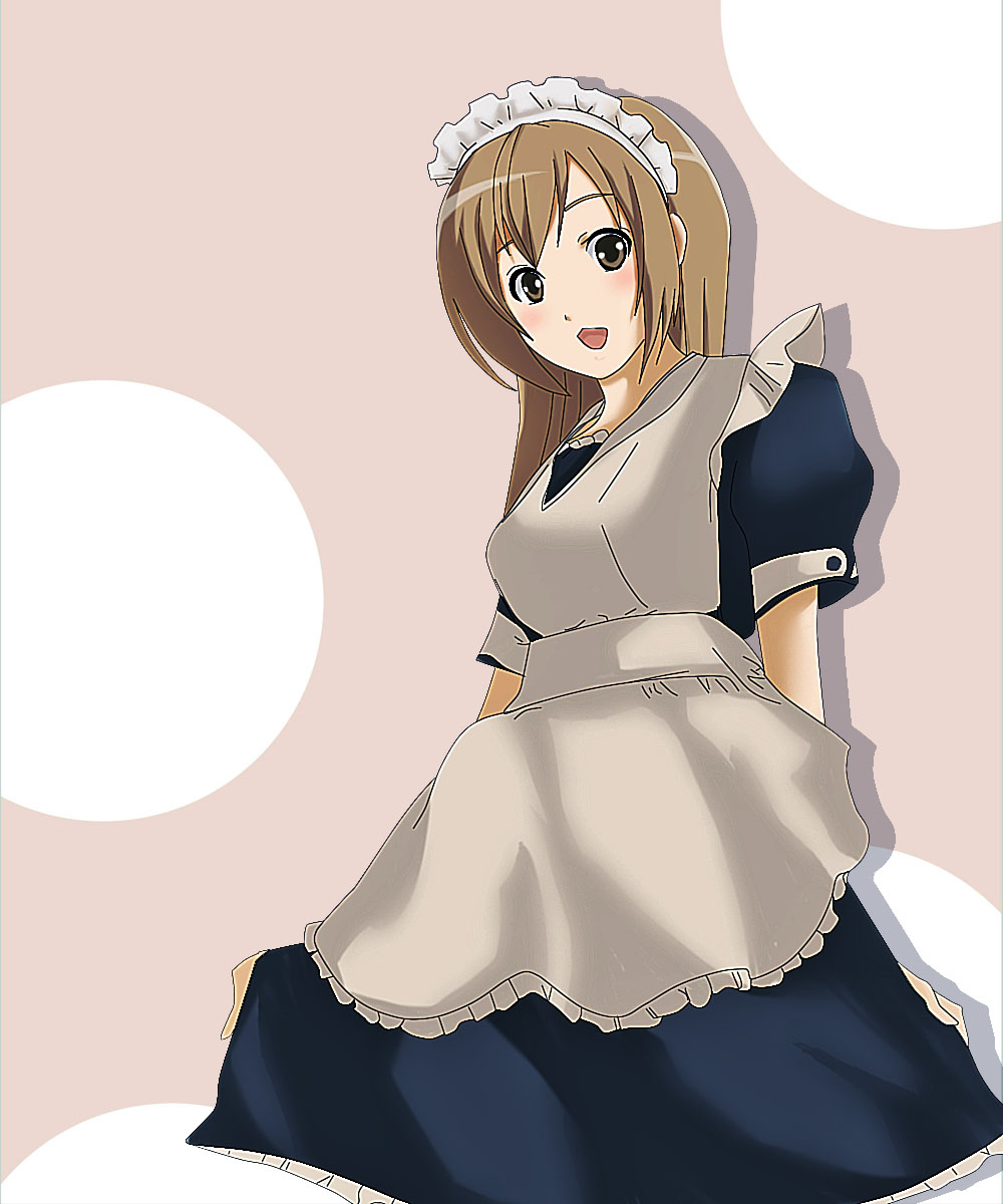 kachiko (919), kachiko (pixiv), minami haruka, minami-ke, highres, 00s, 1girl, brown eyes, brown hair, female focus, maid, solo