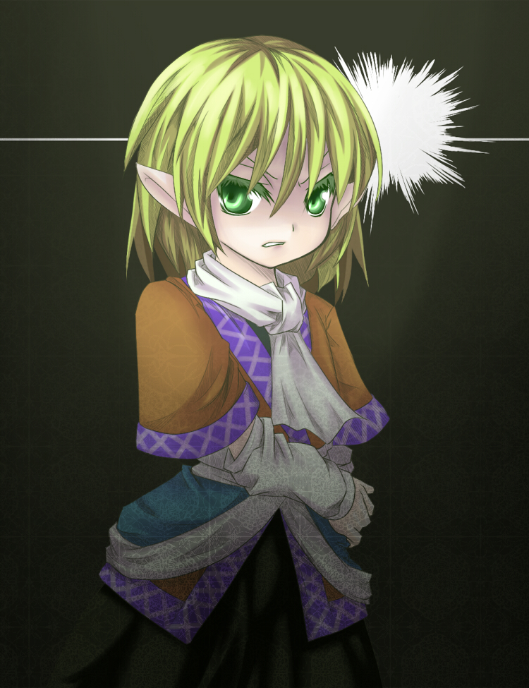 mizuhashi parsee, touhou, bad id, bad pixiv id, 1girl, blonde hair, female focus, green eyes, solo