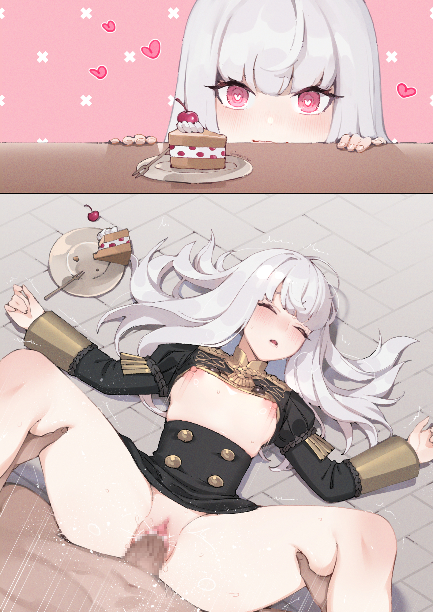 doehorn, lysithea von ordelia, fire emblem, fire emblem: three houses, nintendo, highres, tagme, cake, food, penis, sex, vaginal