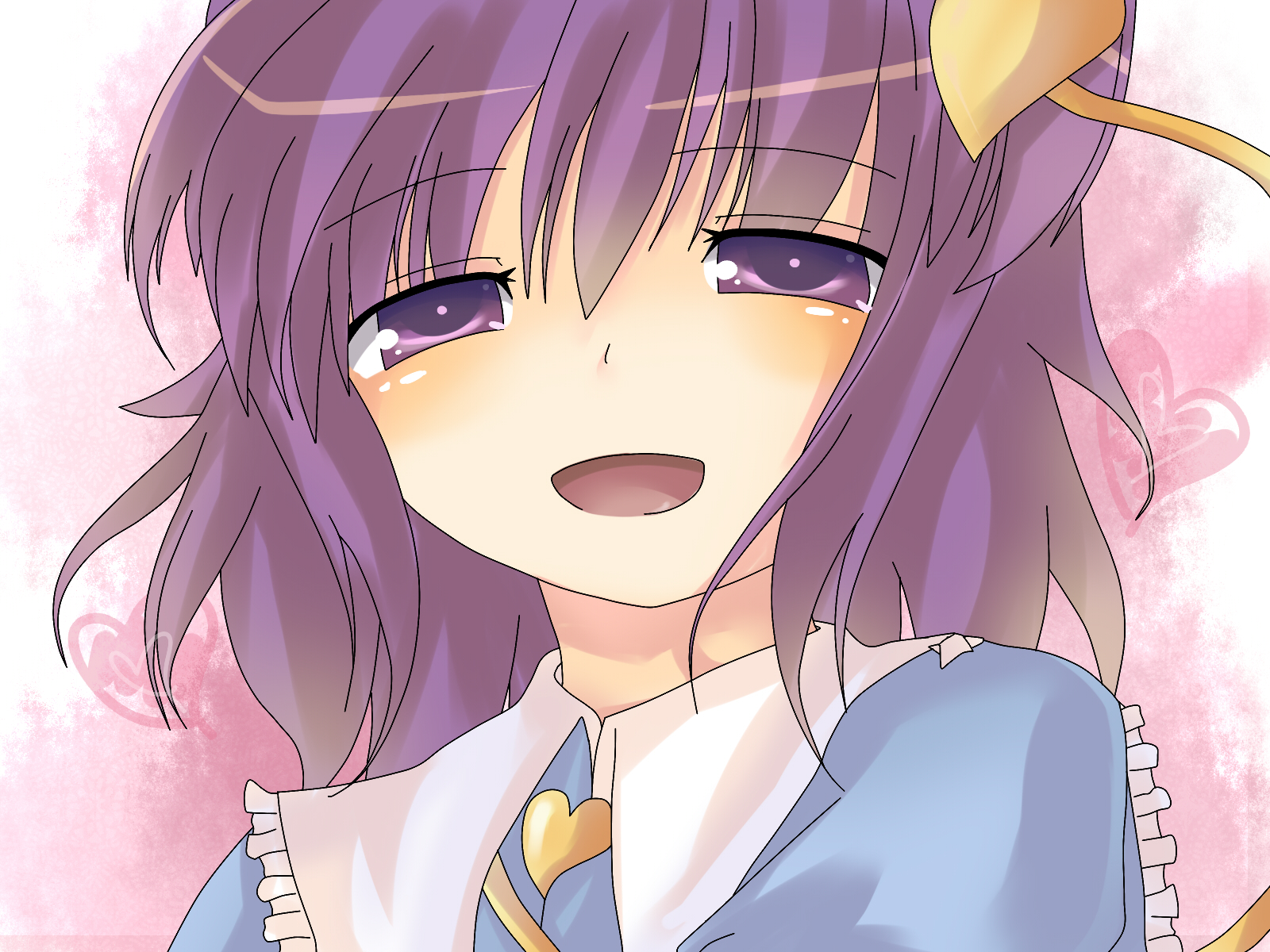 komeiji satori, touhou, highres, 1girl, female focus, heart, pink eyes, pink hair, solo