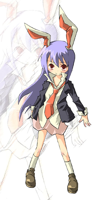 ara ta, harada (sansei rain), reisen udongein inaba, touhou, bad id, bad pixiv id, 1girl, animal ears, female focus, long hair, necktie, purple hair, rabbit ears, red eyes, red necktie, skirt, solo