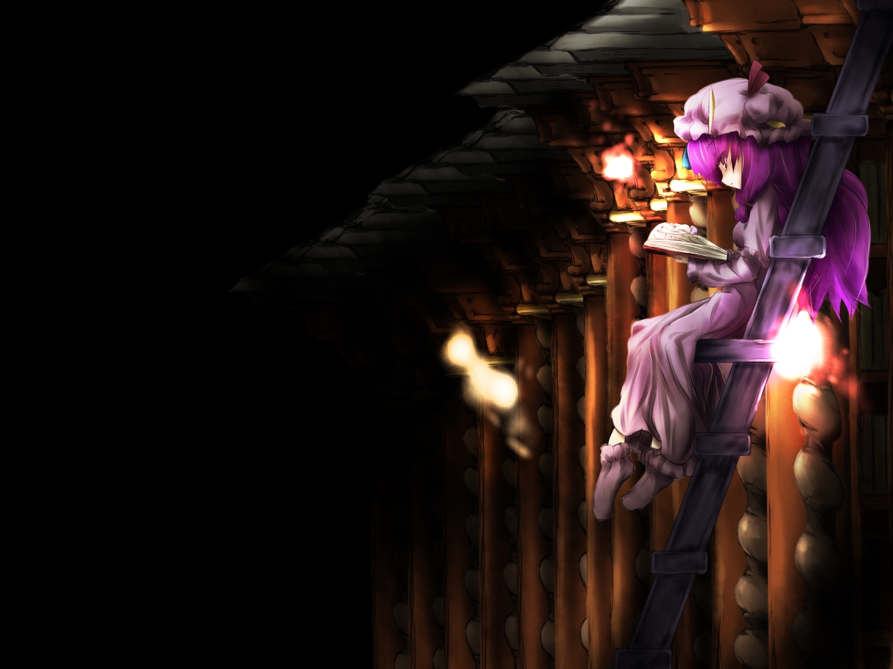corocoma, patchouli knowledge, touhou, 1girl, book, female focus, hat, purple hair, ribbon, socks, solo