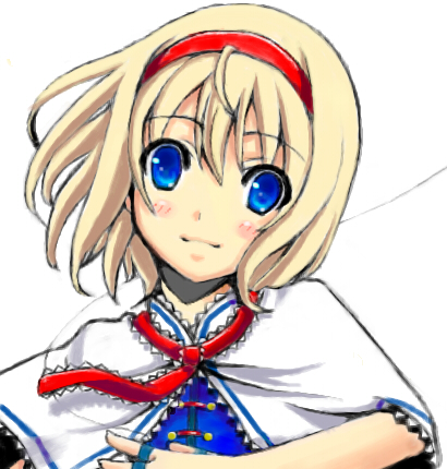 kaguyahime, alice margatroid, touhou, lowres, 1girl, female focus, smile, solo