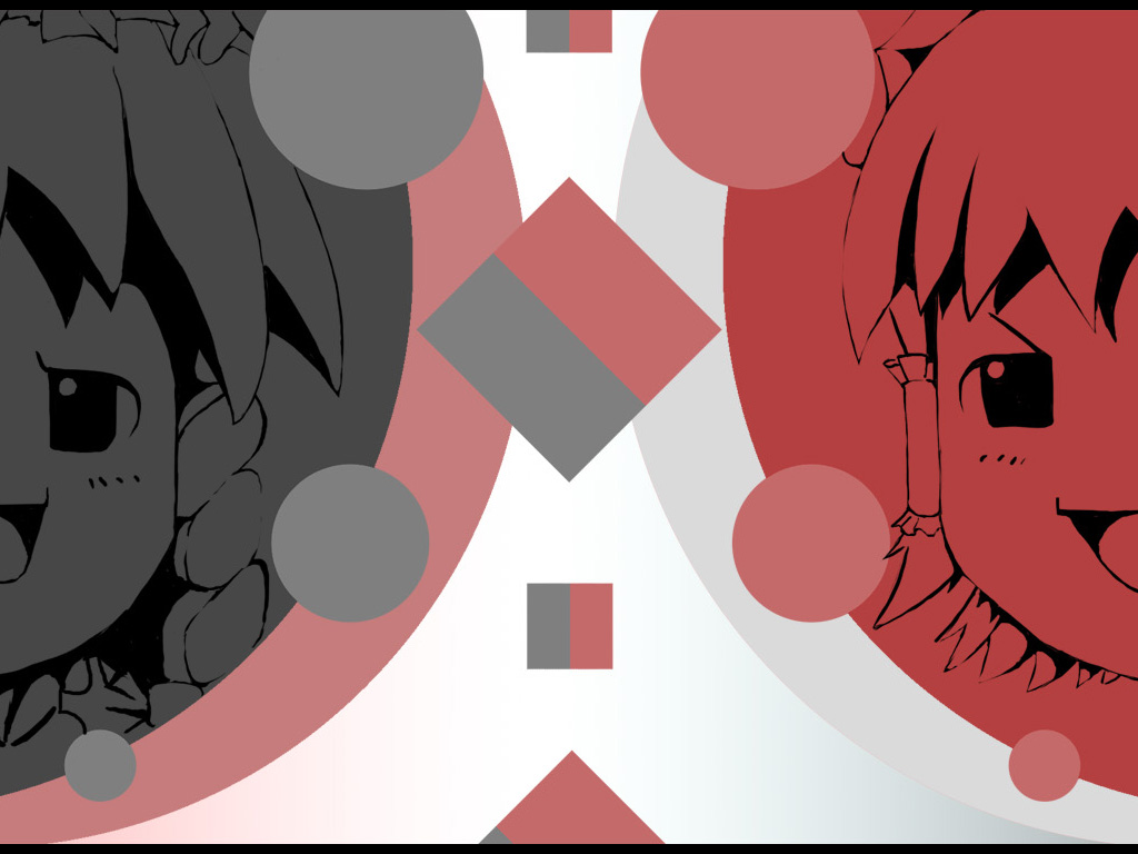 hakurei reimu, kirisame marisa, touhou, female focus, no humans, yukkuri shiteitte ne