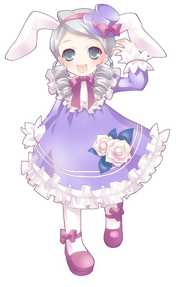 moru, kanaria, rozen maiden, bad id, bad pixiv id, 00s, alternate costume, blush, dress, drill hair, frills, green eyes, green hair, hat, smile, solo