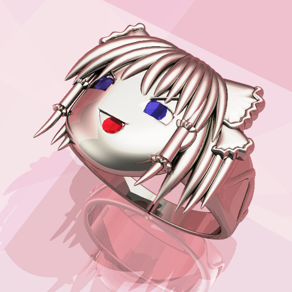 k2ko, hakurei reimu, touhou, 1girl, 3d, female focus, jewelry, ring, solo, yukkuri shiteitte ne