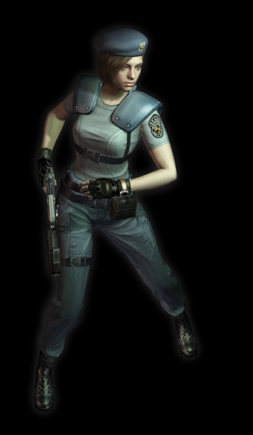 jill valentine, resident evil, resident evil (remake), beret, brown hair, fingerless gloves, gloves, gun, hat, short hair, weapon