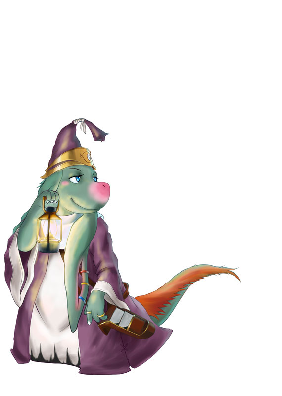 sachiryu yuki, ezel berbier, nu mou, final fantasy, final fantasy tactics advance, fur, bad id, bad pixiv id, 1boy, animal ears, full body, male focus, robe, simple background, smile, solo, tail