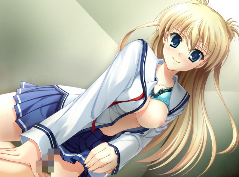 murasaki erika, da capo, game cg, 00s, 1girl, blush, breasts, censored, large breasts, penis, pussy, school uniform, sex, smile, vaginal