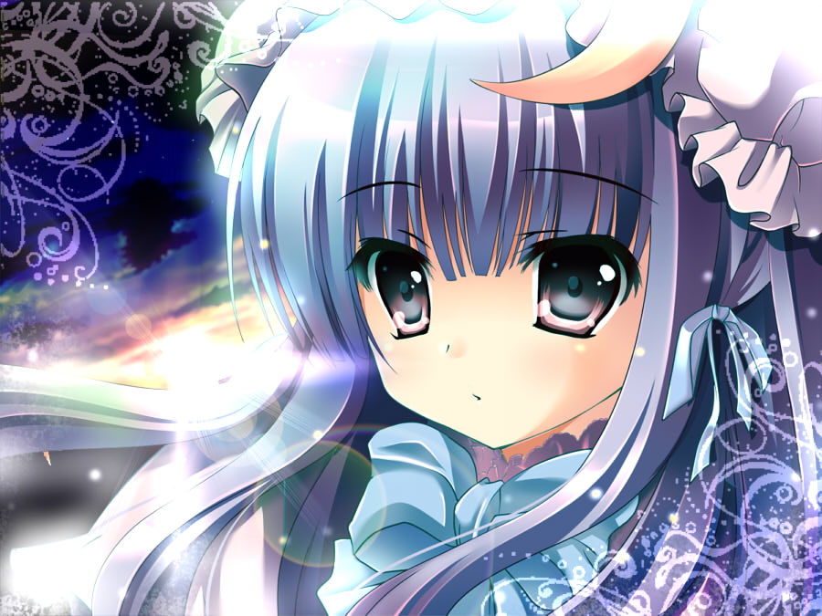 kino (kino konomi), kino konomi, patchouli knowledge, touhou, bad id, bad pixiv id, 1girl, bow, close-up, crescent hat ornament, female focus, hair ribbon, hat, hat ornament, long hair, purple eyes, purple hair, purple theme, ribbon, solo