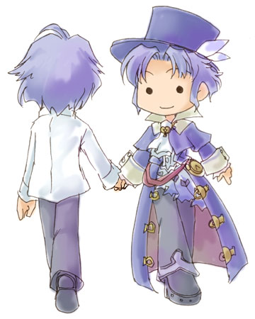 fuju, frederic chopin (trusty bell), trusty bell, lowres, 2boys, chibi, hat, male focus, multiple boys