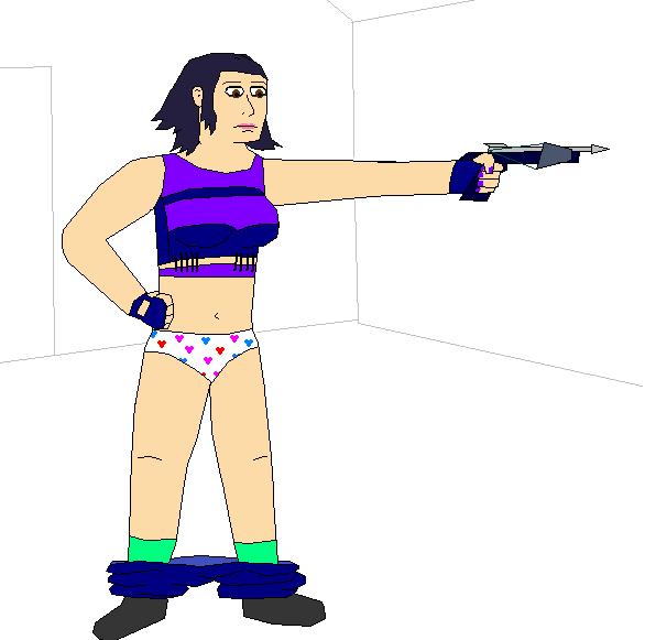 helena bertinelli, huntress (dc), birds of prey (movie), dc comics, dc extended universe, non-web source, blackskull1010, bow (weapon), crossbow, green socks, heart, heart panties, heart print, holding, holding crossbow, holding weapon, navel, panties, pants around ankles, print panties, socks, underwear, weapon, white panties
