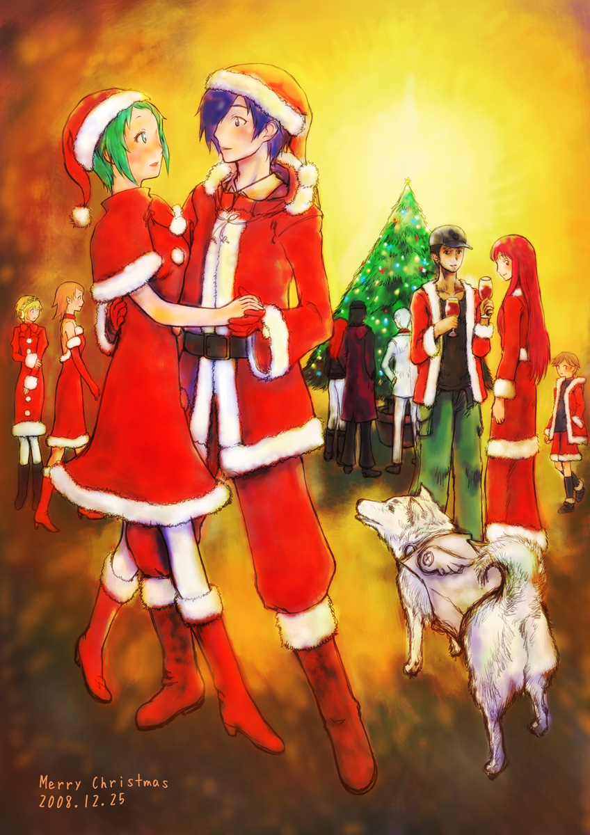 yamagishi fuuka, atlus, persona, persona 3, highres, alcohol, christmas, wine