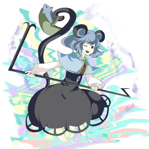 boko (davuxi2 1), boko (pixiv53239), nazrin, touhou, bad id, bad pixiv id, lowres, 1girl, animal ears, basket, blue hair, female focus, mouse ears, short hair, solo, tail, th12 character