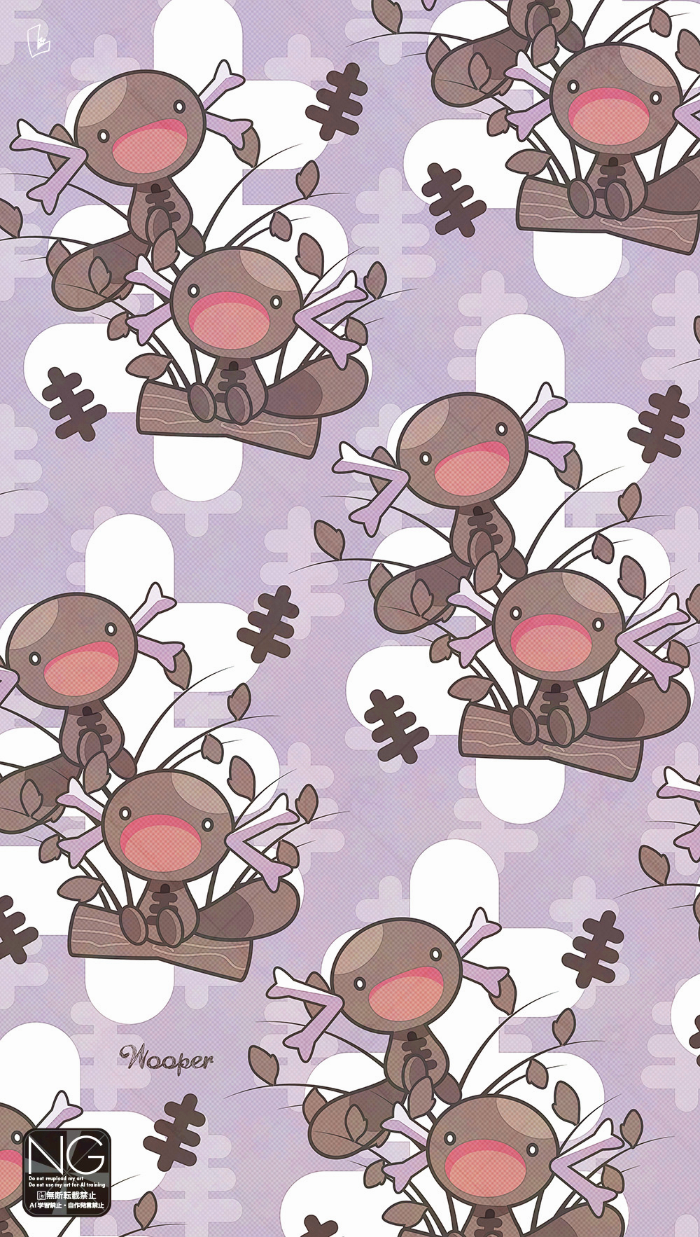 meme (sleepsheep), paldean wooper, nintendo, pokemon, highres, animal focus, full body, log, no humans, on log, open mouth, pokemon (creature), pokemon focus, sitting, sitting on log, smile, tail
