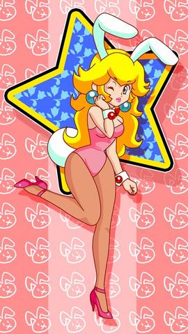 princess peach, mario (series), nintendo, super mario bros. 1, lowres, 1girl, animal ears, blonde hair, female focus, green eyes, long hair, pantyhose, rabbit ears, solo