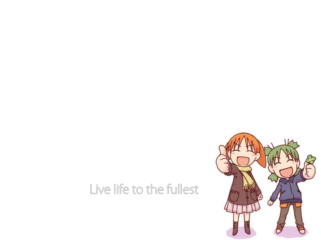 koiwai yotsuba, mihama chiyo, azumanga daiou, yotsubato!, 2girls, :d, casual, closed eyes, clover, crossover, four-leaf clover, multiple girls, open mouth, scarf, smile, thumbs up