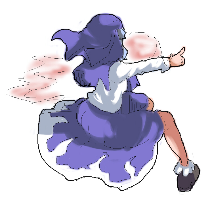 magukappu, kumoi ichirin, unzan, touhou, back, from behind, simple background, solo
