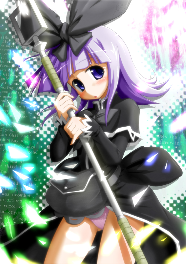botomu (eschatology), coopa, druaga no tou, silver hair, bad id, bad pixiv id, blue eyes, blush, hair ribbon, ribbon, solo