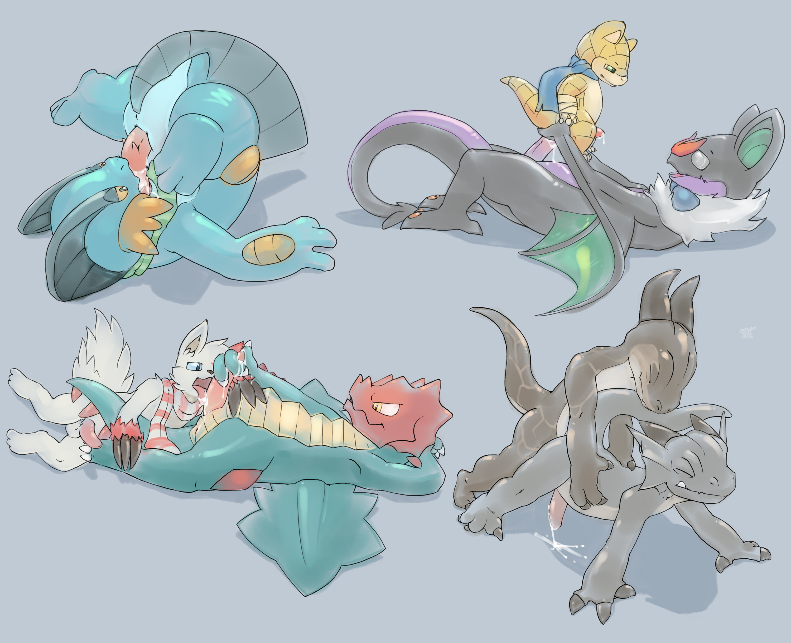 Rule34 – If it exists, there is porn of it / argon vile, druddigon, noivern, sandshrew, swampert, zangoose / 213663