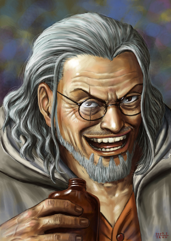 matataku, silvers rayleigh, one piece, silver hair, 1boy, alcohol, beard, facial hair, glasses, male focus, realistic, sabaody archipelago, scar, scar across eye, scar on face, solo
