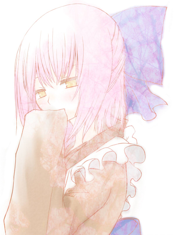 hane (hanegoya), kohaku (tsukihime), tsukihime, 00s, blush, bow, hair bow, japanese clothes, maid, solo, wa maid