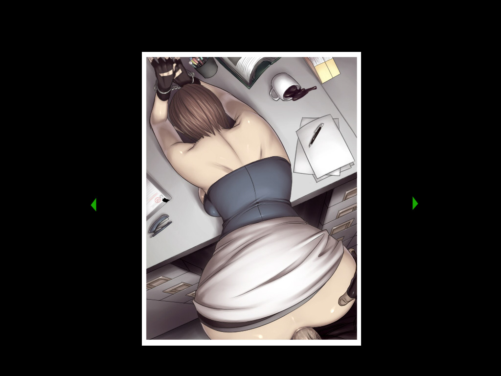 sawao, jill valentine, resident evil, resident evil 3: nemesis, ass grab, 1girl, anal, ass, back, bare shoulders, bdsm, bent over, bondage, bound, breast press, breasts, brown hair, clothed sex, clothes lift, cuffs, cup, desk, dutch angle, fingerless gloves, from above, from behind, gloves, handcuffs, large breasts, miniskirt, mug, no panties, paper, pen, penis, photo (object), pov, rape, sex, short hair, sideboob, skirt, skirt lift, solo focus, spill, stapler, strapless, tube top, uncensored