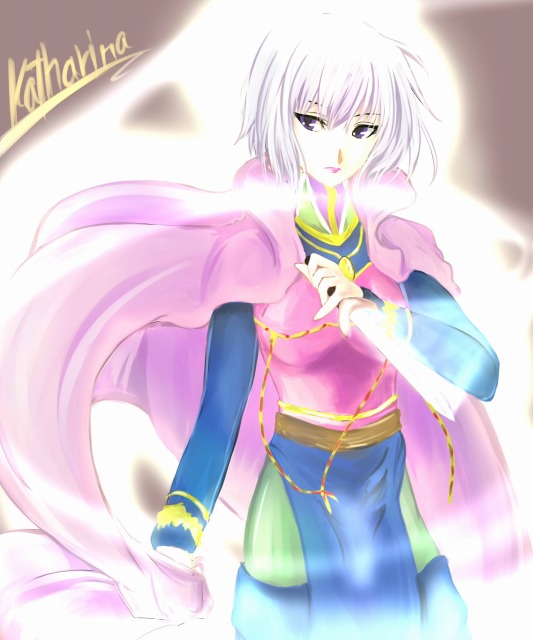 kuro usagi, kuro usagi (duklyon), katrina (romancing saga), romancing saga 3, saga, cape, character name, dagger, knife, lipstick, makeup, pink hair, short hair, weapon