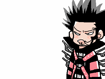 leviathan (reborn), katekyo hitman reborn!, lowres, 00s, 1boy, belt, black hair, facial hair, jacket, male focus, mustache, piercing, solo, transparent background, varia, weapon, white background