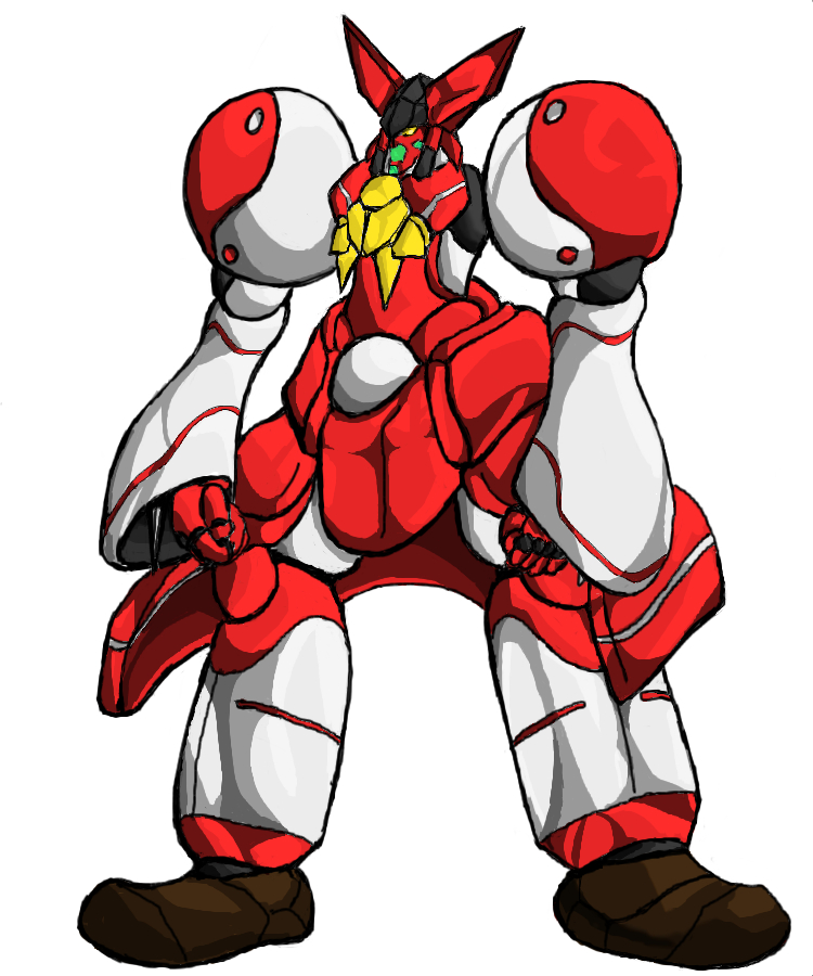 rockmajo, hakurei reimu, getter robo, shin getter robo, toei company, touhou, female focus, mecha, no humans, robot