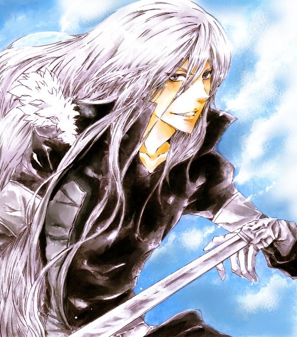 superbi squalo, katekyo hitman reborn!, 00s, 1boy, long hair, sword, varia, weapon, white hair